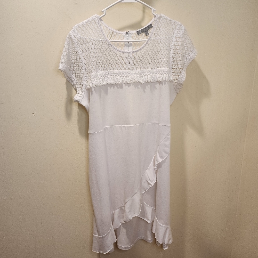 Daisy Fuentes white casual midi dress size XL